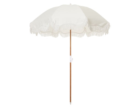 Business & Pleasure Vintage Beach Umbrella - Vintage Antique White