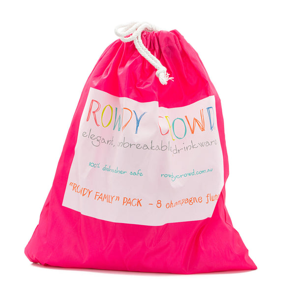 Rowdy Crowd Beach Glasses Champagne 8 Pack