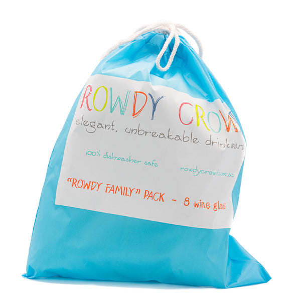 Rowdy Crowd Beach Glasses Wine 8 Pack