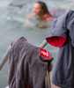 Red Paddle Towelling Beach Change Robe- Grey