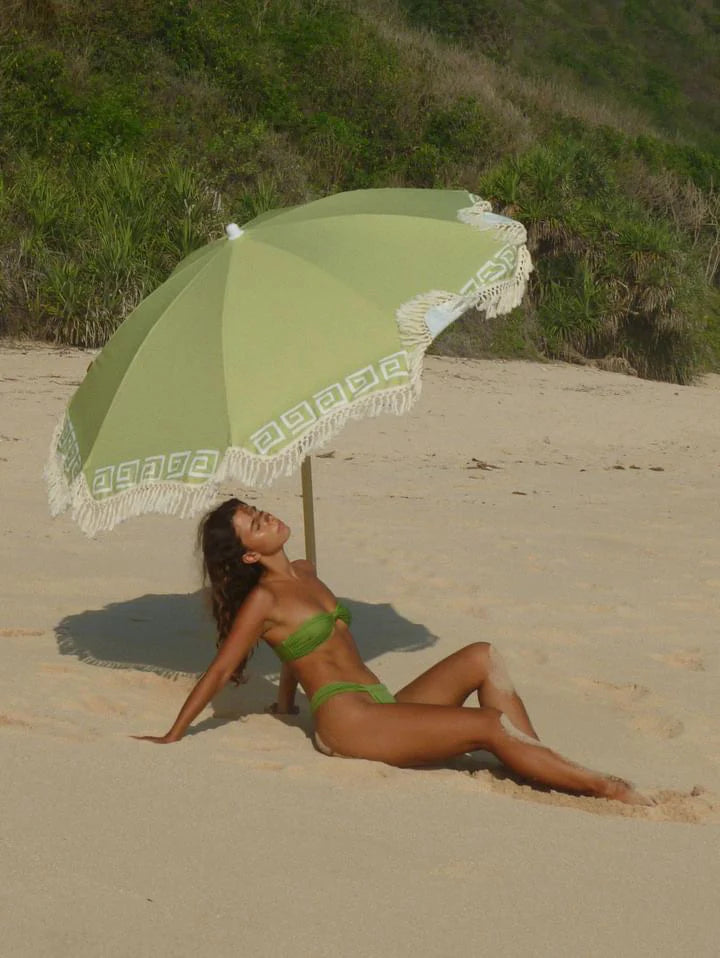 Winnie Rae Travel Beach Umbrella - Celery Wave