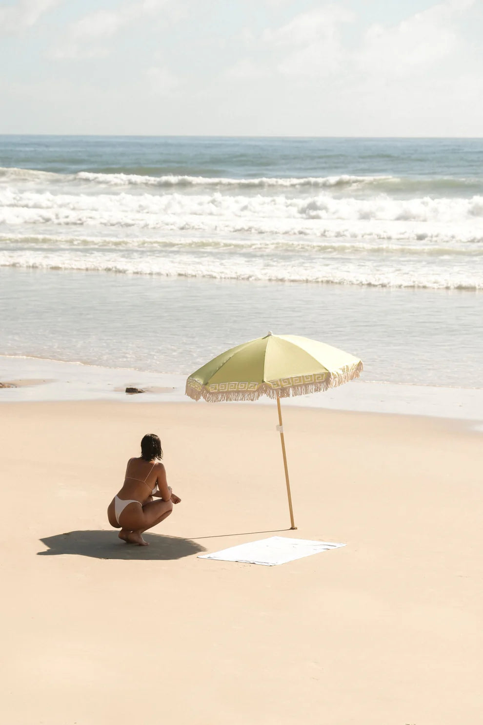 Winnie Rae Travel Beach Umbrella - Celery Wave