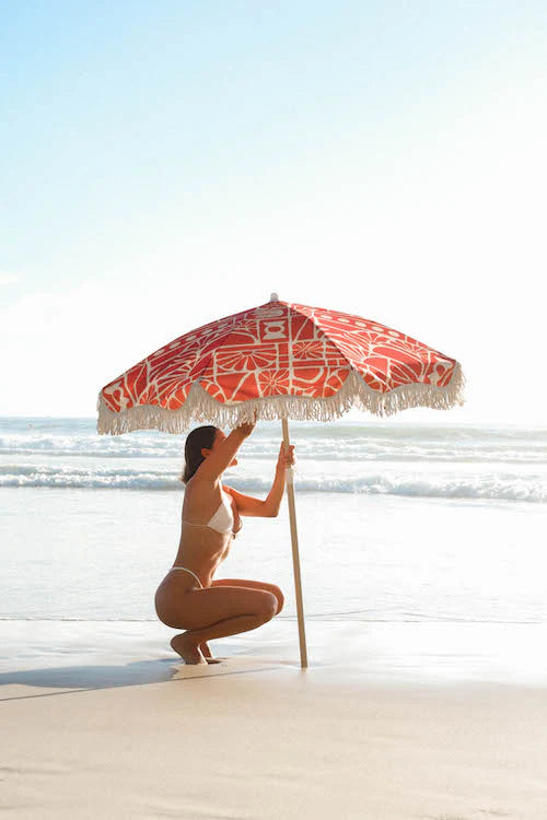 Winnie Rae Travel Beach Umbrella - Zaya Red