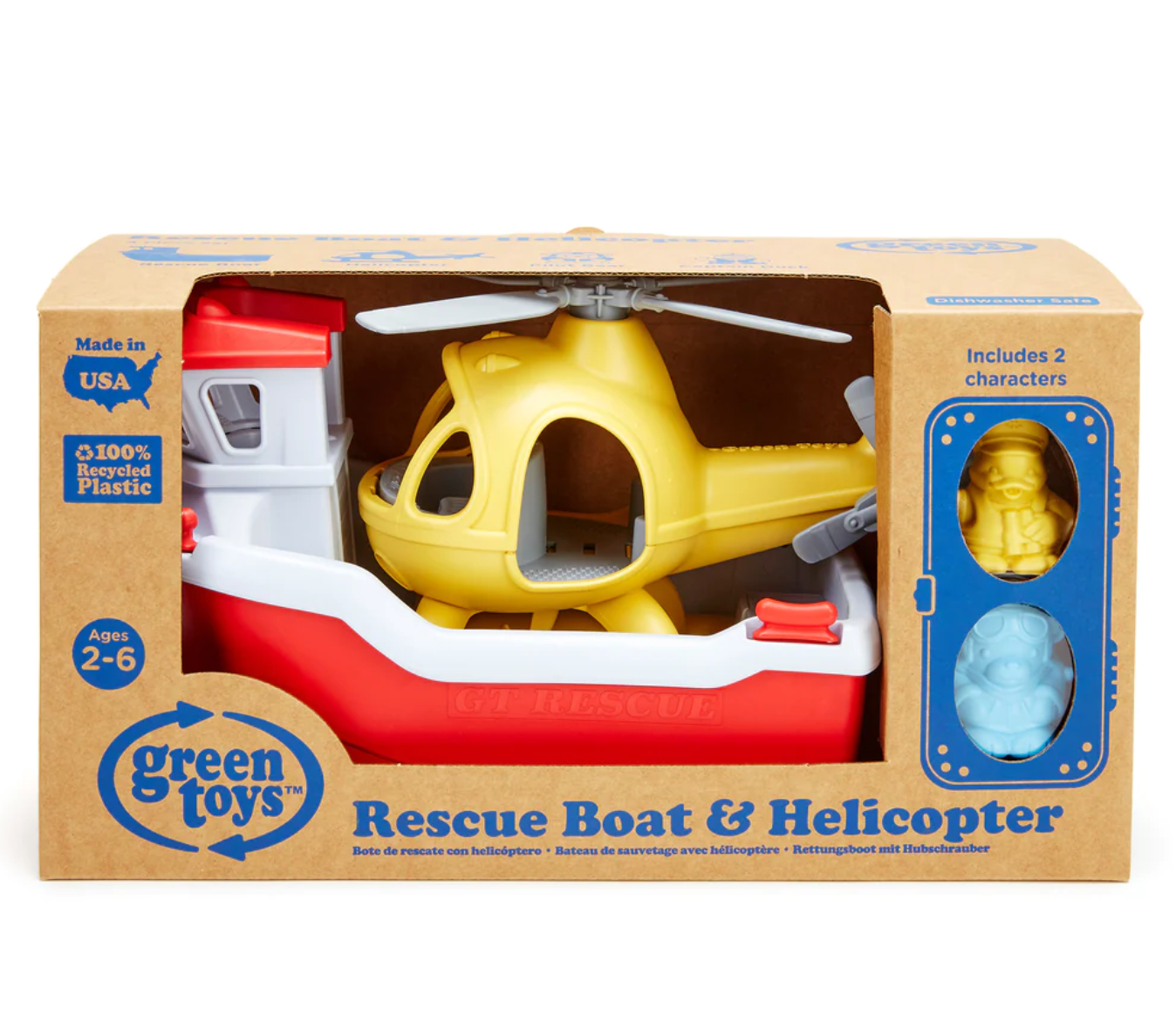 Green Toys - Rescue Boat and Helicopter