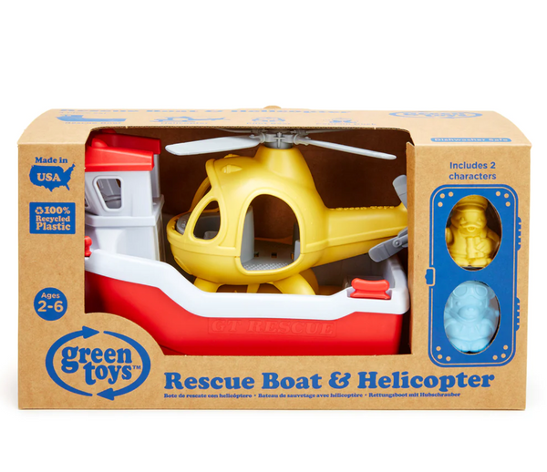 Green Toys - Rescue Boat and Helicopter