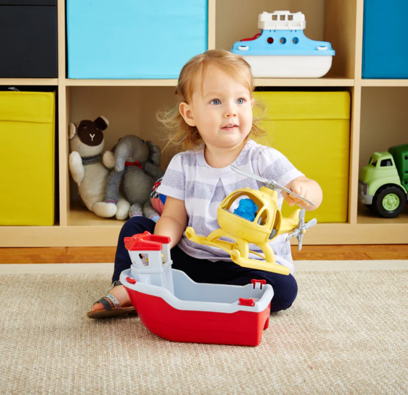 Green Toys - Rescue Boat and Helicopter