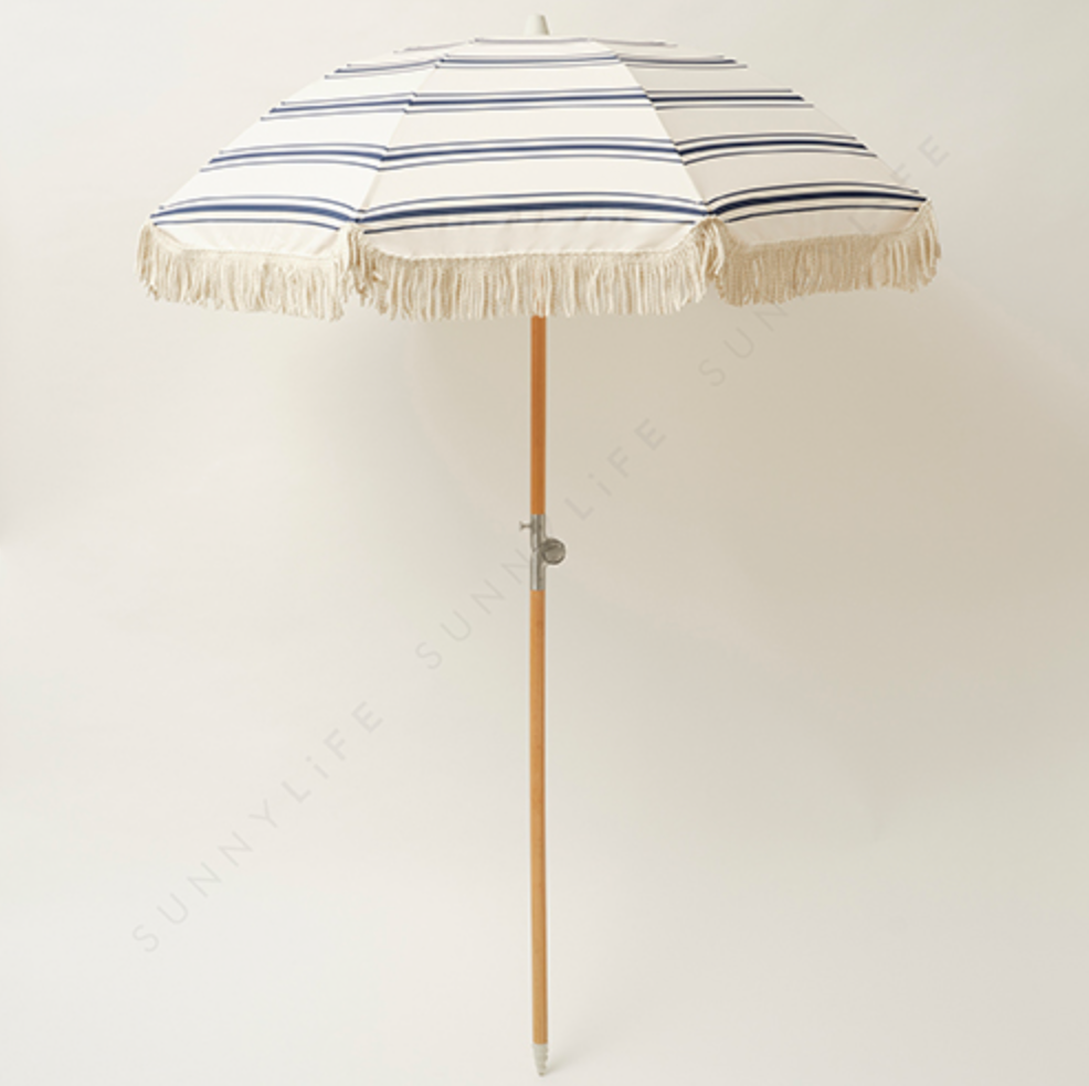 SunnyLife Premium Luxe Beach Umbrella- Resort Coastal Blue