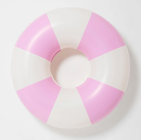 SunnyLife Luxe Tube Pool Ring - Bubblegum Pink Stripe