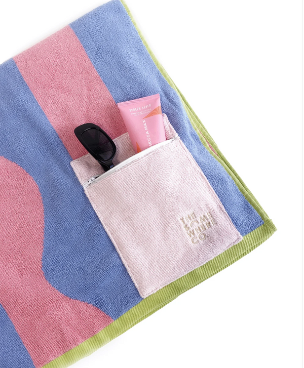 The Somewhere Co. Premium Cotton Beach Towel - Bubblegum