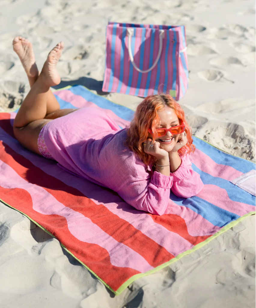 The Somewhere Co. Premium Cotton Beach Towel - Bubblegum