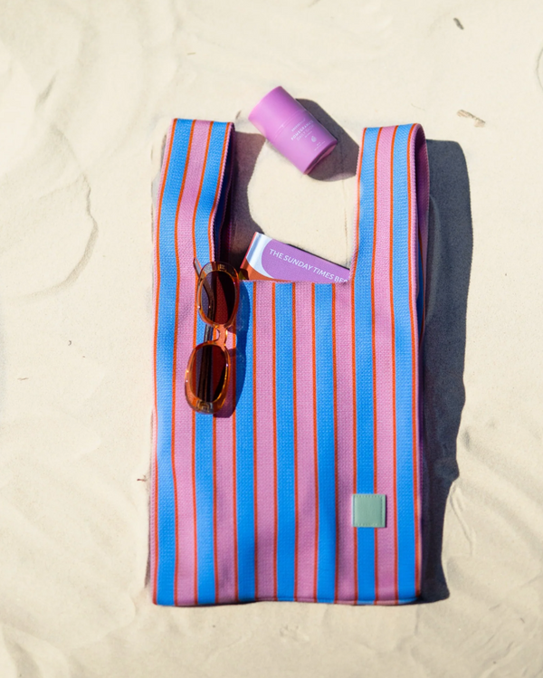 The Somewhere Co. Knitted Beach Tote Bag - Bubblegum