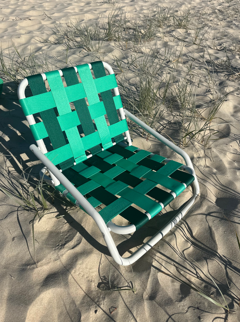 Salty Shadows Recline Beach Chair- Green