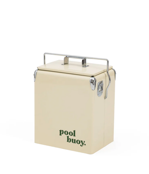 Pool Buoy Retro Cooler - Cream & Forest Green