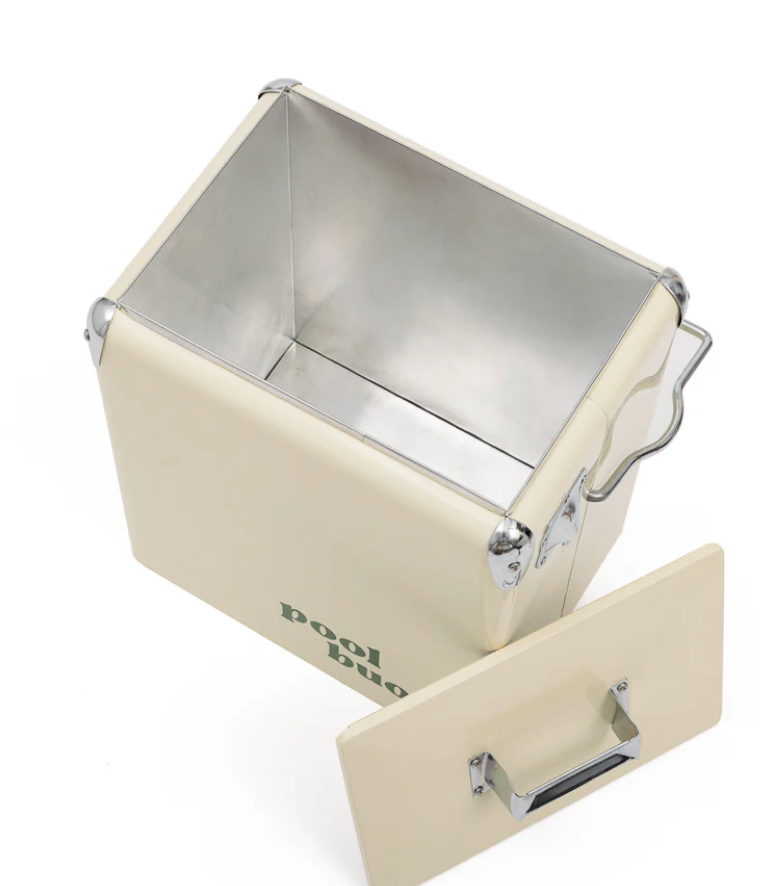 Pool Buoy Retro Cooler - Cream & Forest Green