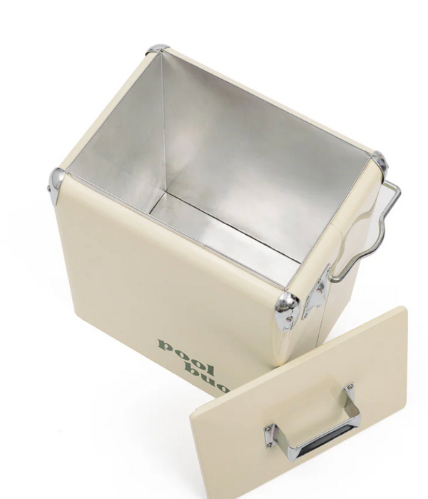 Pool Buoy Retro Cooler - Cream & Forest Green