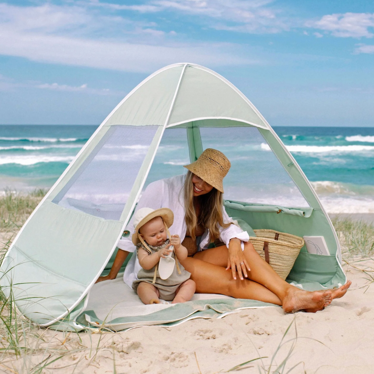 Lozi & Gabe Pop-up Beach Shelter- Sage