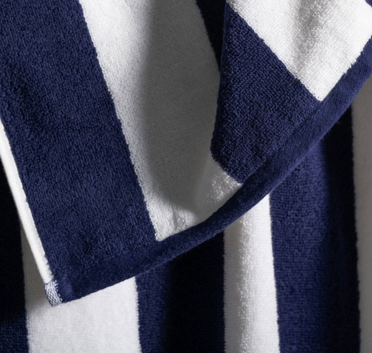 Canningvale Cabana Cotton Terry Beach Towel- Navy Striped