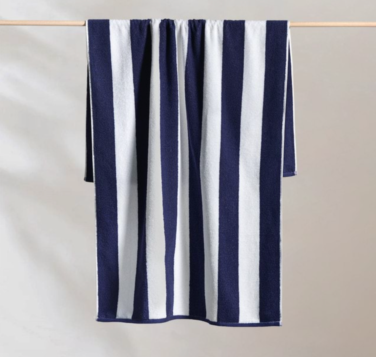 Canningvale Cabana Cotton Terry Beach Towel- Navy Striped