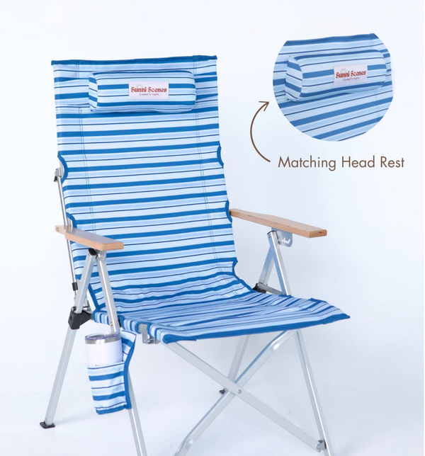 Sunni Scenes Beach Chair -  Blue Stripe