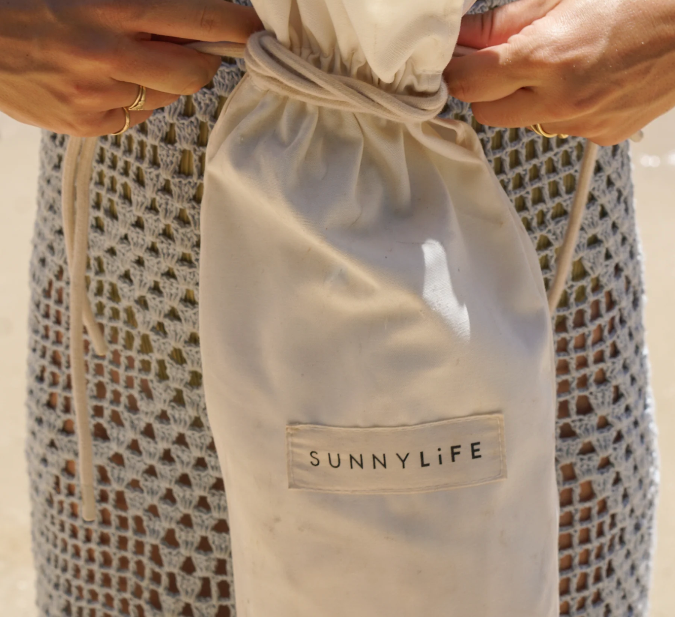 SunnyLife Luxe Beach Umbrella- Cream