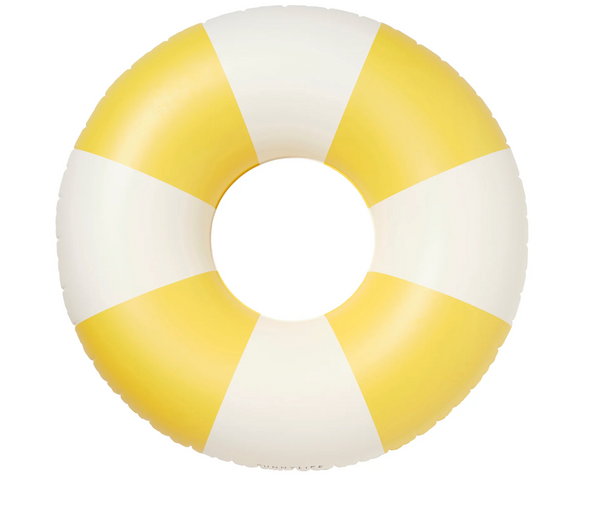 SunnyLife Luxe Tube Pool Ring - Sunshine Yellow Stripe