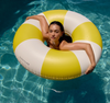 SunnyLife Luxe Tube Pool Ring - Sunshine Yellow Stripe