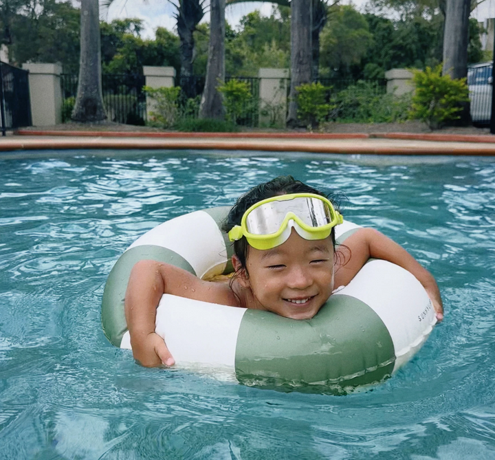 SunnyLife Mini Kids' Tube Pool Ring - Olive Stripe