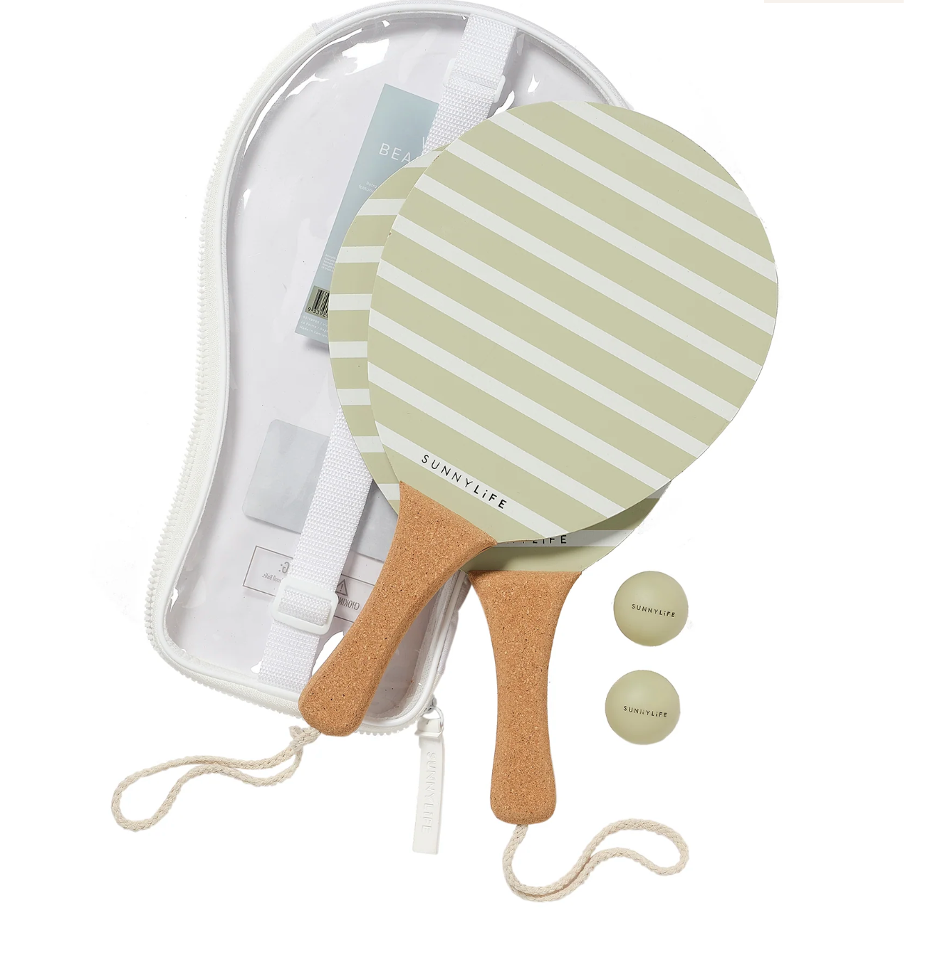 SunnyLife Beach Vintage Paddle Set- Sage Stripe