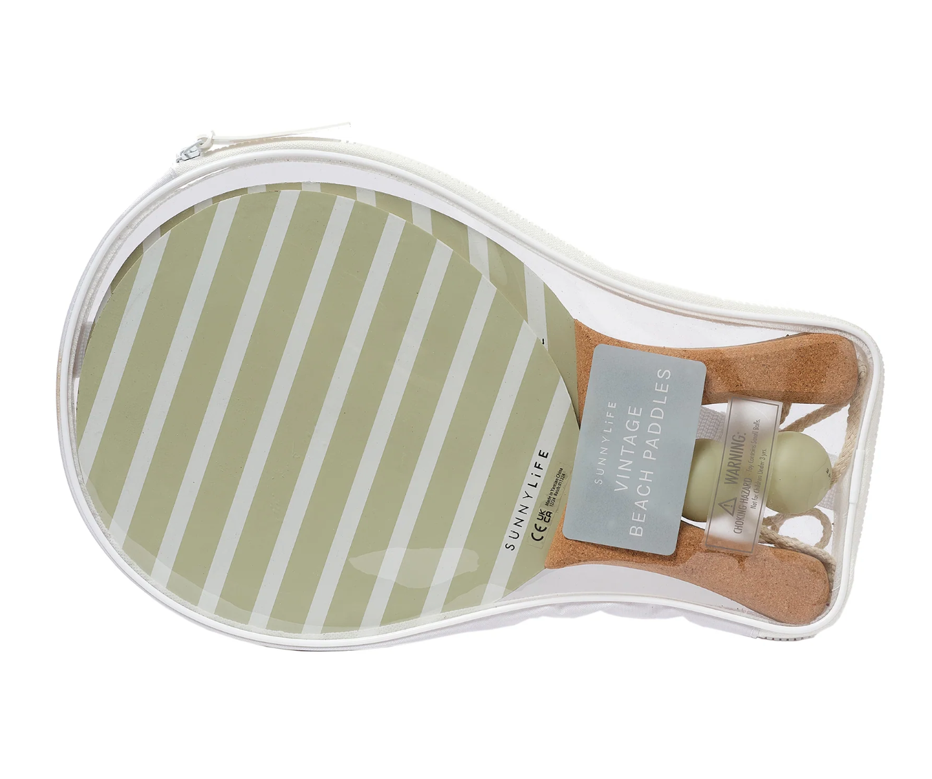SunnyLife Beach Vintage Paddle Set- Sage Stripe