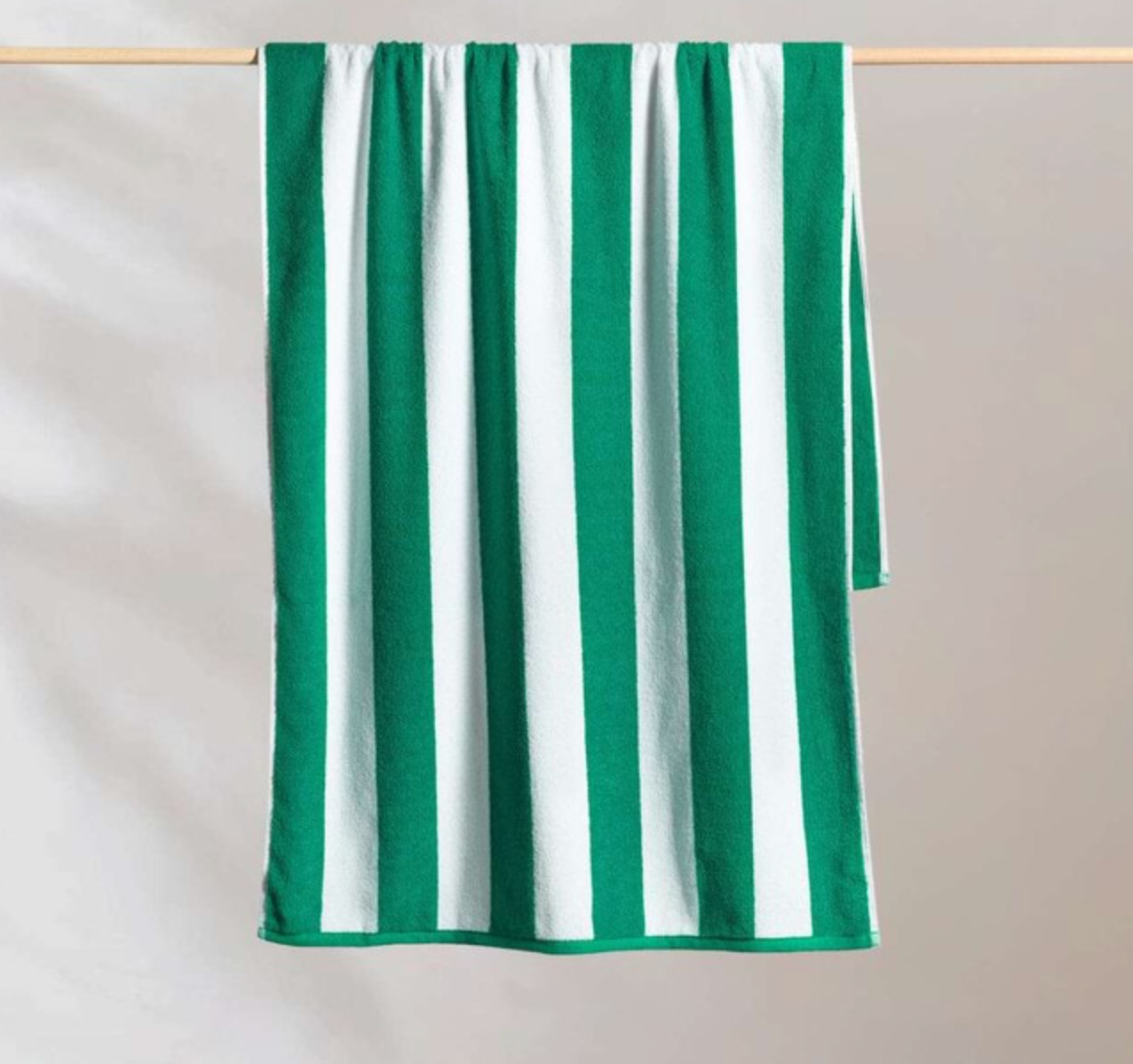 Canningvale Cabana Cotton Terry Beach Towel - Emerald Striped