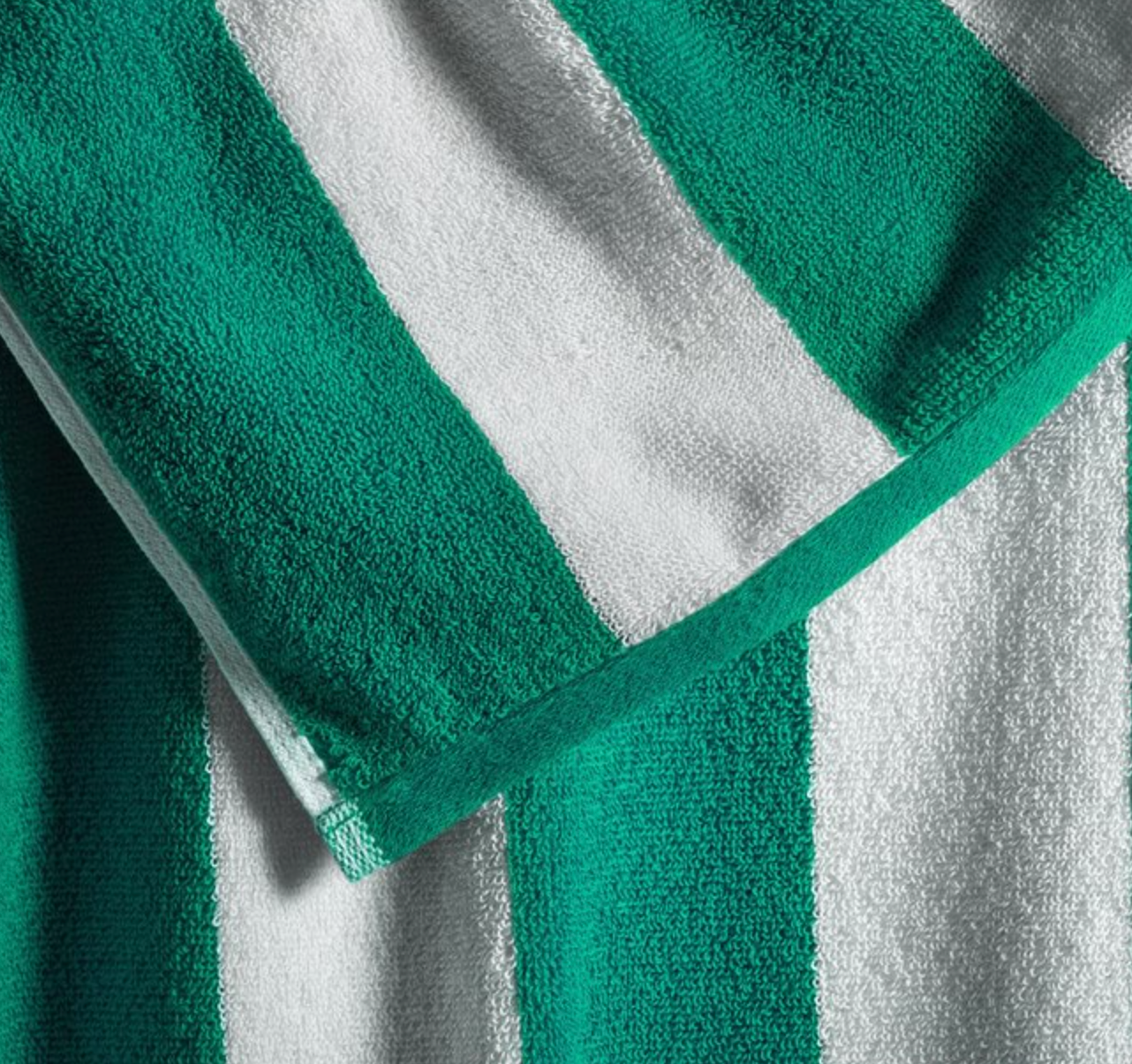 Canningvale Cabana Cotton Terry Beach Towel - Emerald Striped