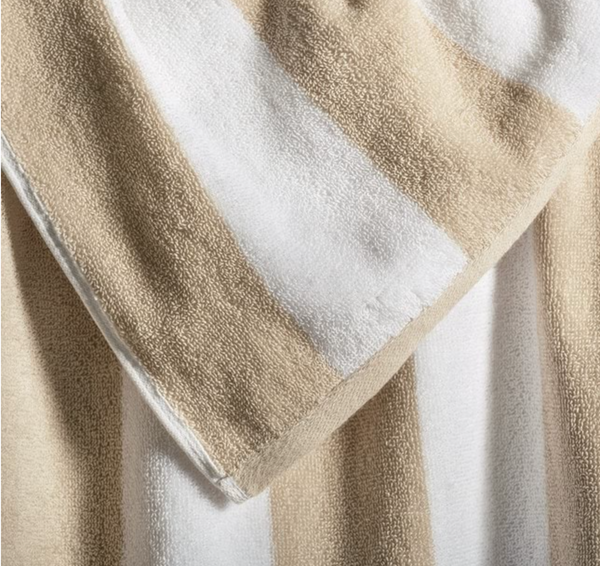 Canningvale Cabana Cotton Terry Beach Towel - SandStorm Striped