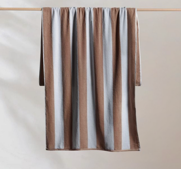 Canningvale Cabana Cotton Terry Beach Towel - Nutmeg Striped