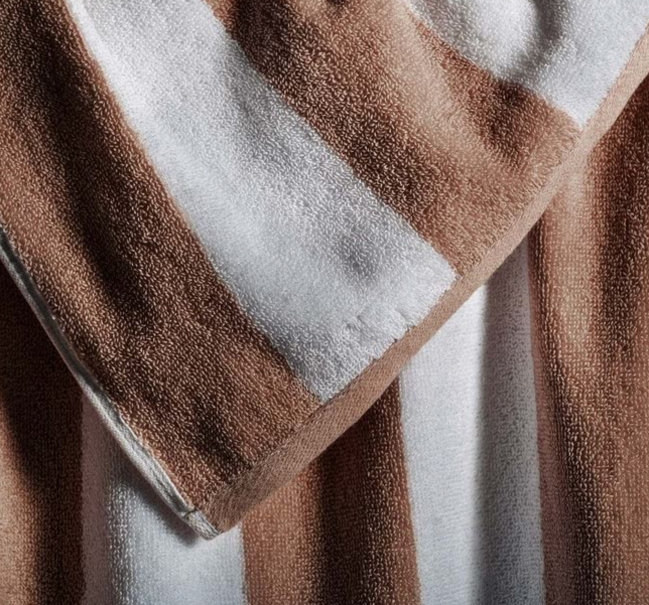 Canningvale Cabana Cotton Terry Beach Towel - Nutmeg Striped