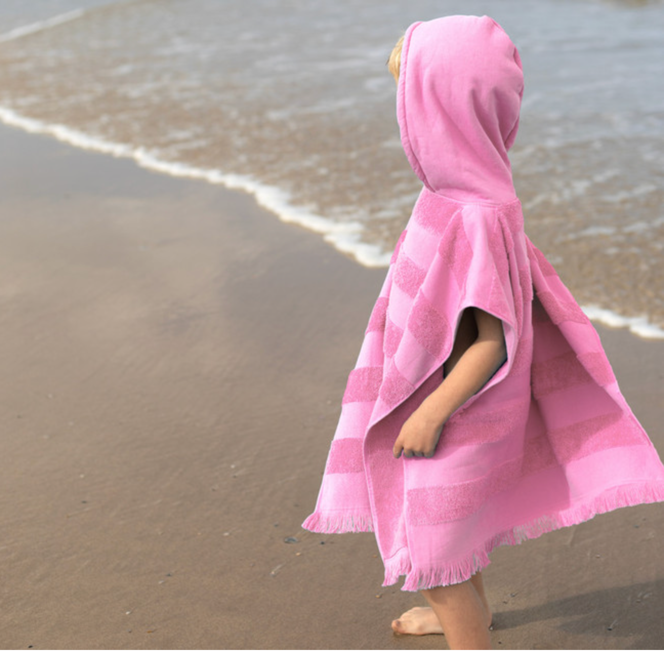 Canningvale  Cotton Terry Hooded Beach Towel- Sherbet Pink