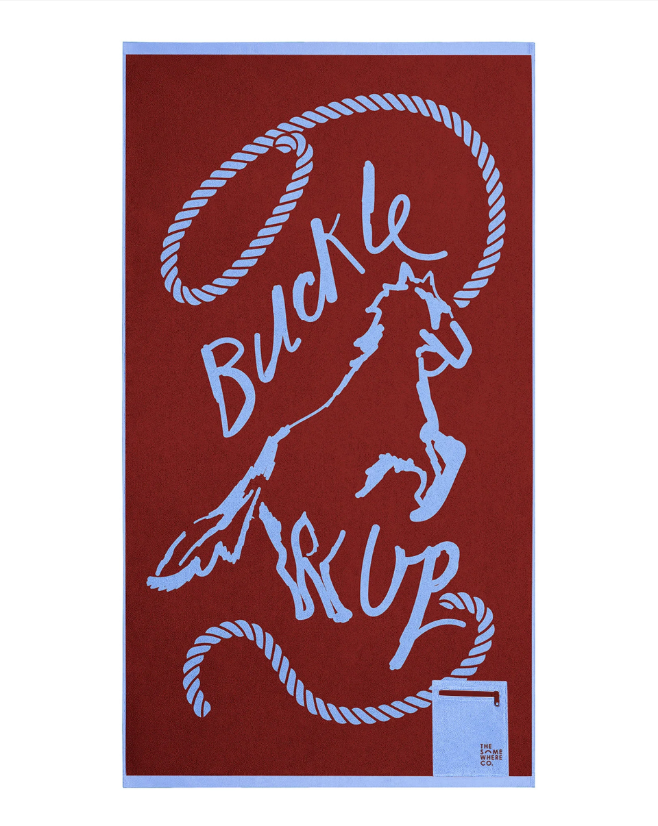 The Somewhere Co. Premium Cotton Beach Towel - Buckle Up