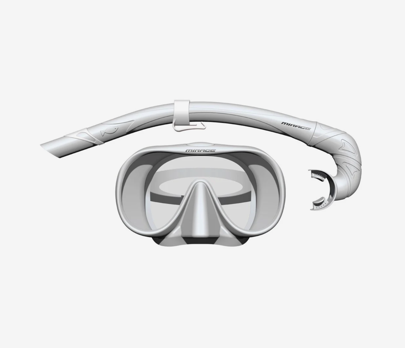 Mirage Sports Sunset Mask & Snorkel Set - White