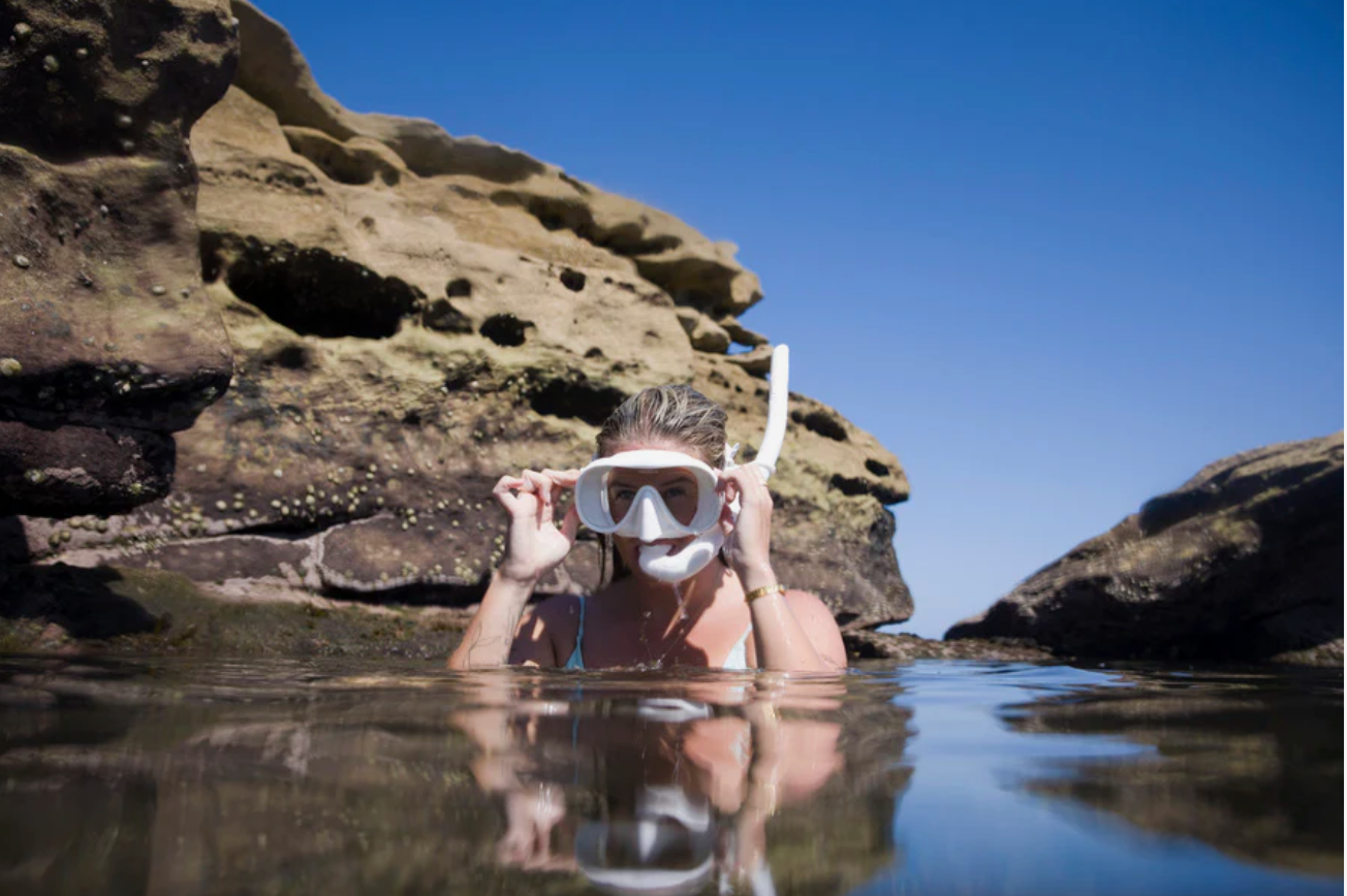 Mirage Sports Sunset Mask & Snorkel Set - White