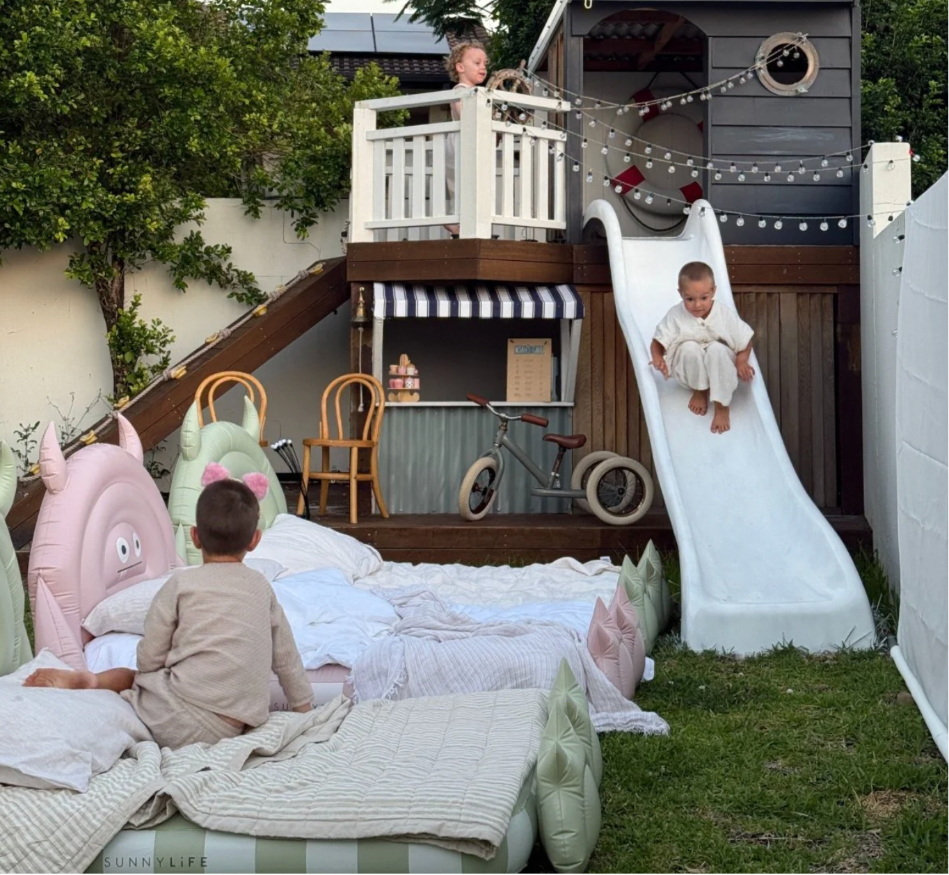 SunnyLife Kids Sleepover Air Bed- Monster Sage