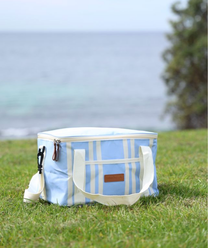 Cotton Beach St Tropez Insulated Cooler Bag - Foam Blue Stripe