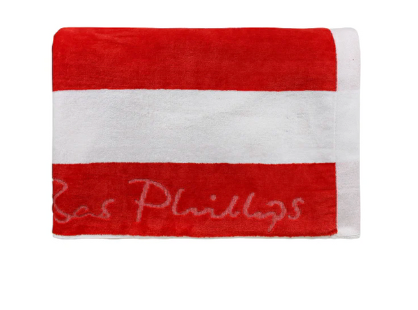 Cotton Beach Bas Phillips Cabana Luxury Towel- Ruby Red