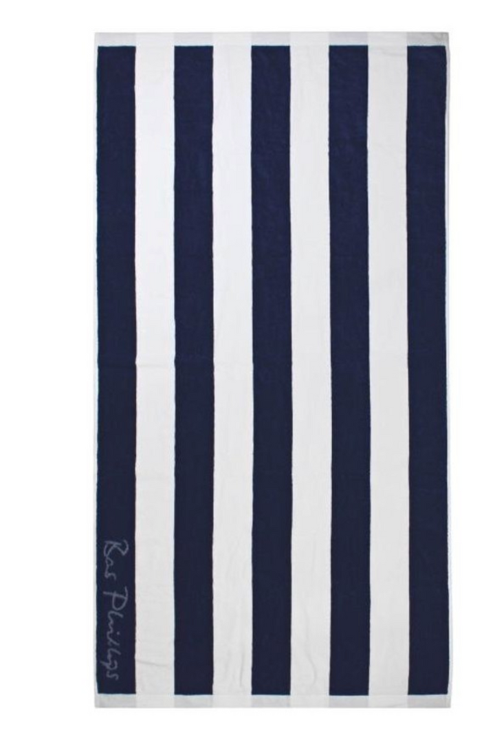 Cotton Beach Bas Phillips Cabana Luxury Towel- Navy