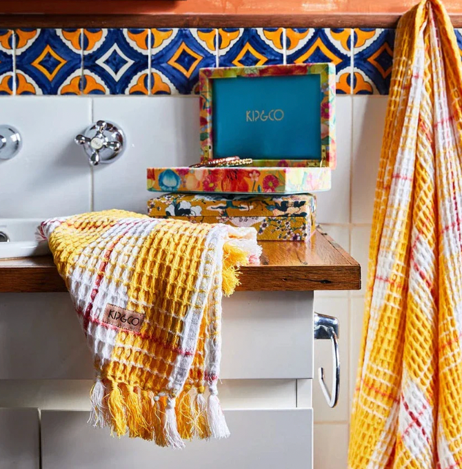 Kip&Co Waffle Beach Towel - Lemon Meringue