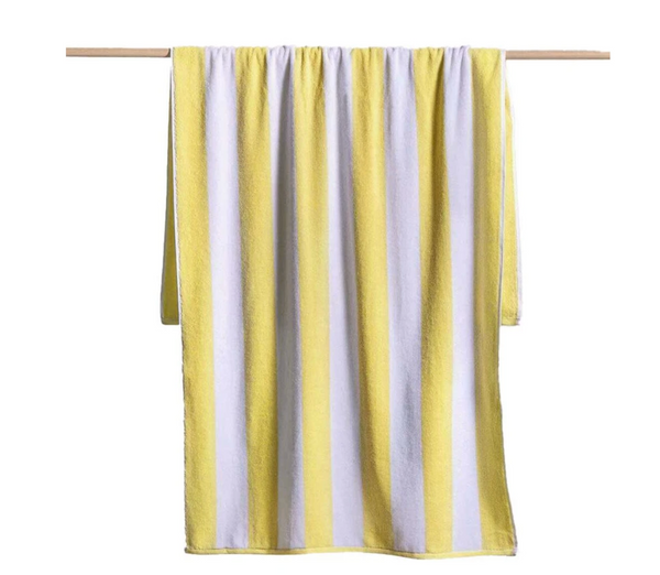 Canningvale Cabana Cotton Terry Beach Towel - Yellow Striped