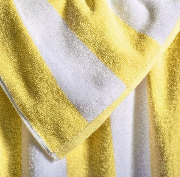 Canningvale Cabana Cotton Terry Beach Towel - Yellow Striped