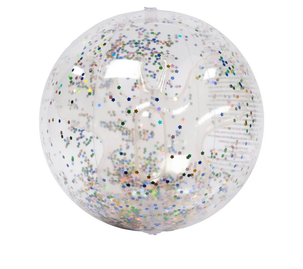 SunnyLife Kids Inflatable 3D Beach Ball- Cotton Candy Glitter