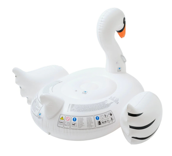 SunnyLife  Resort Original Luxe Ride-On  -Swan White on White