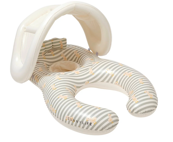 SunnyLife Float Together Baby Seat - Dex the Duck Sage Stripe