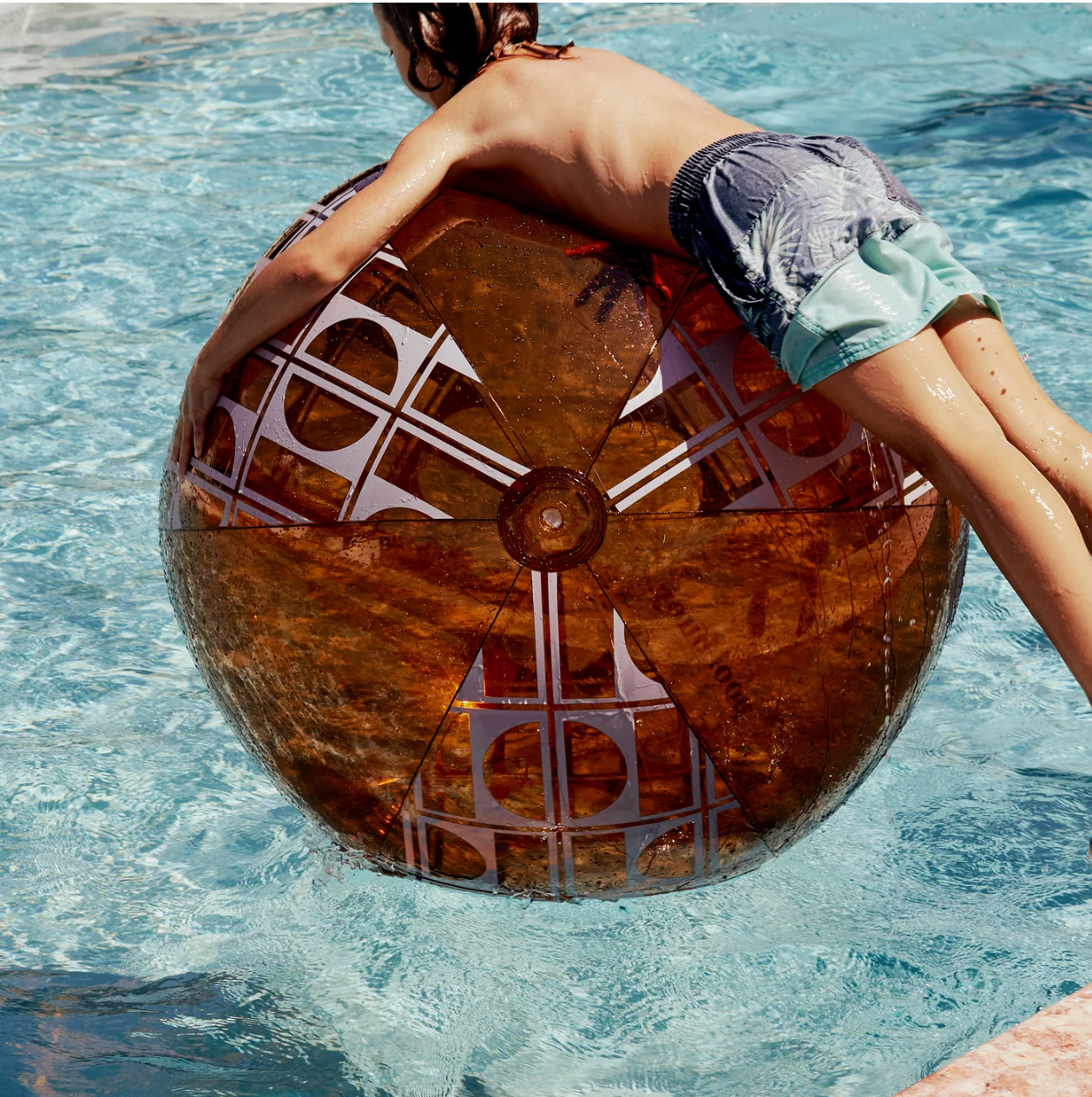 Pool Buoy Lux Beach Ball - Hourglass Amber