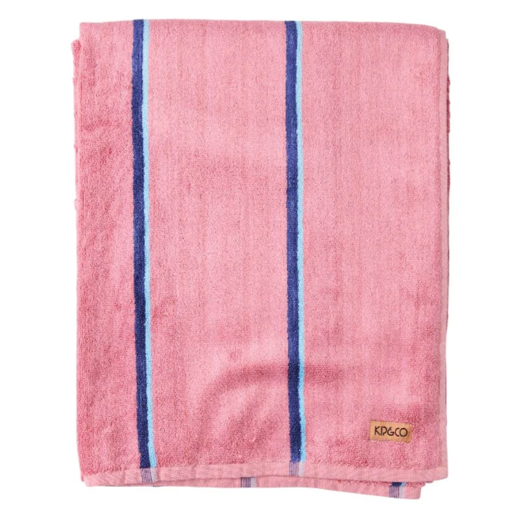 Kip&Co Bamboo Terry Beach Towel - Blushing Stripe